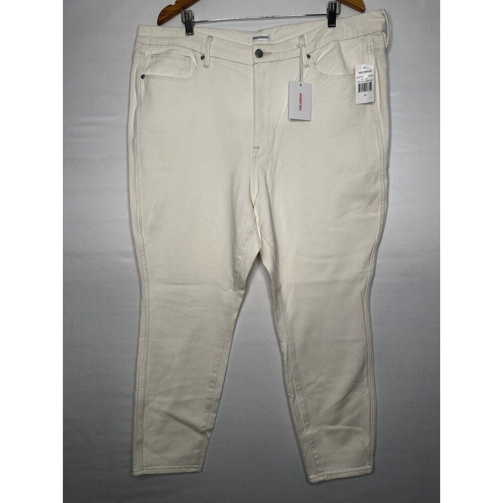 Good American Good Curve Skinny Crop High Rise White‎ Jeans NWT Women’s Size 20